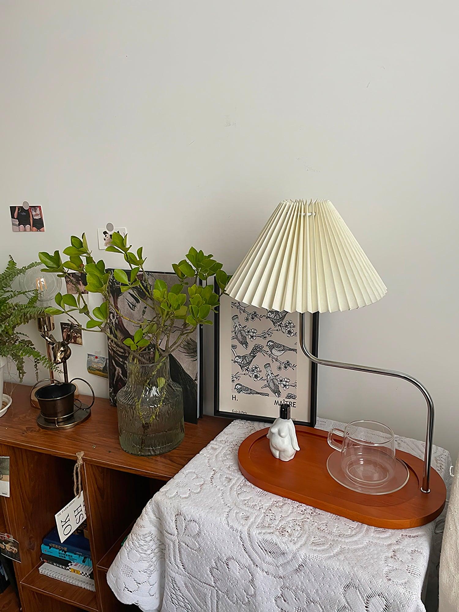 Ornelle Wood Fabric Artistic Table Lamp-Neutral Decor