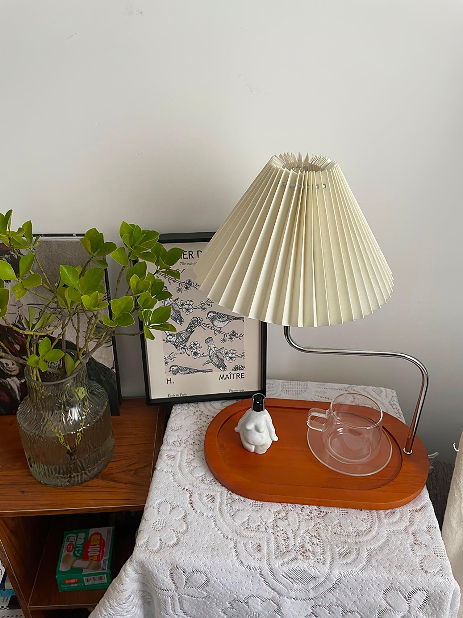 Ornelle Wood Fabric Artistic Table Lamp-Neutral Decor
