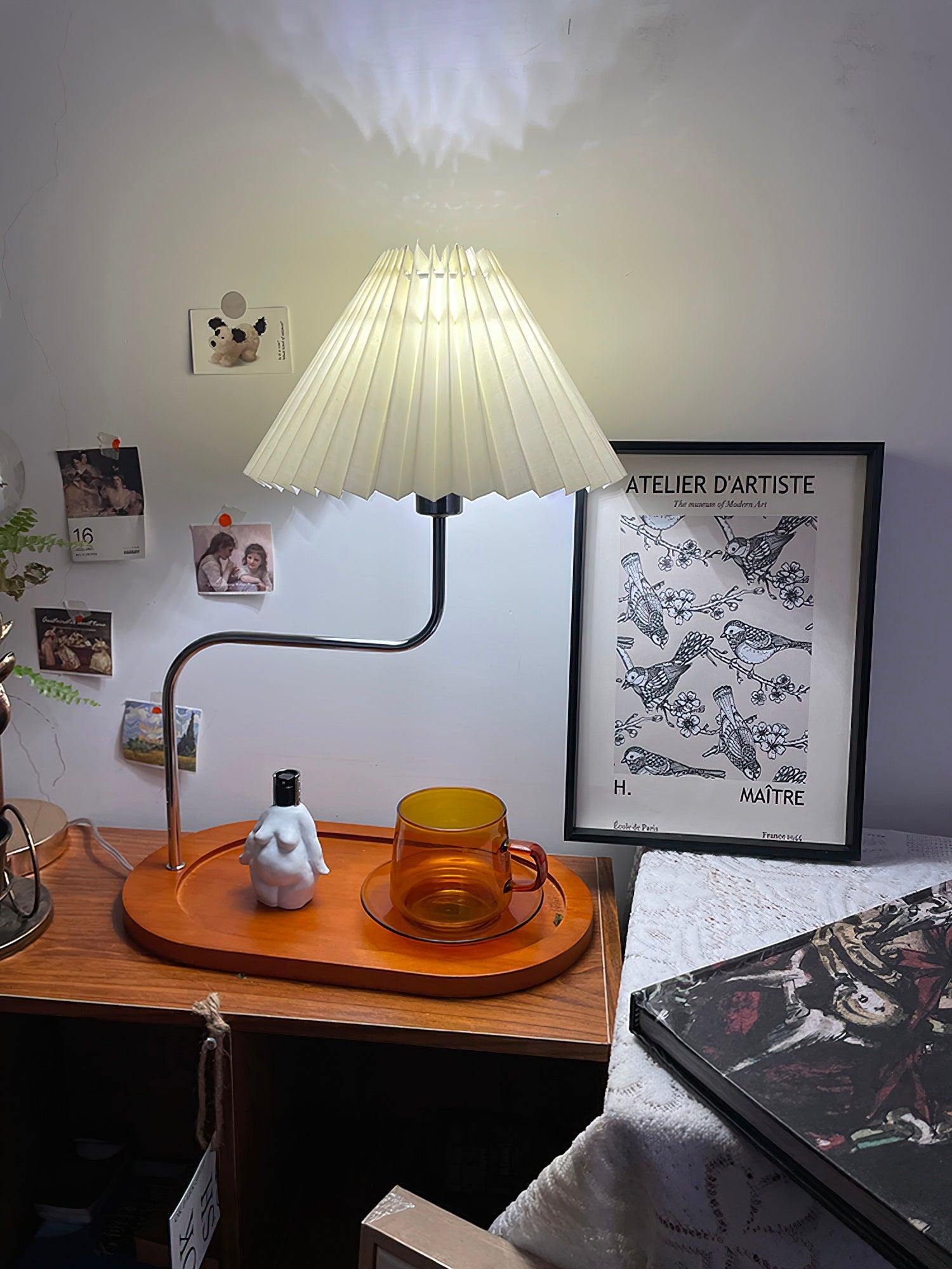 Ornelle Wood Fabric Artistic Table Lamp-Neutral Decor