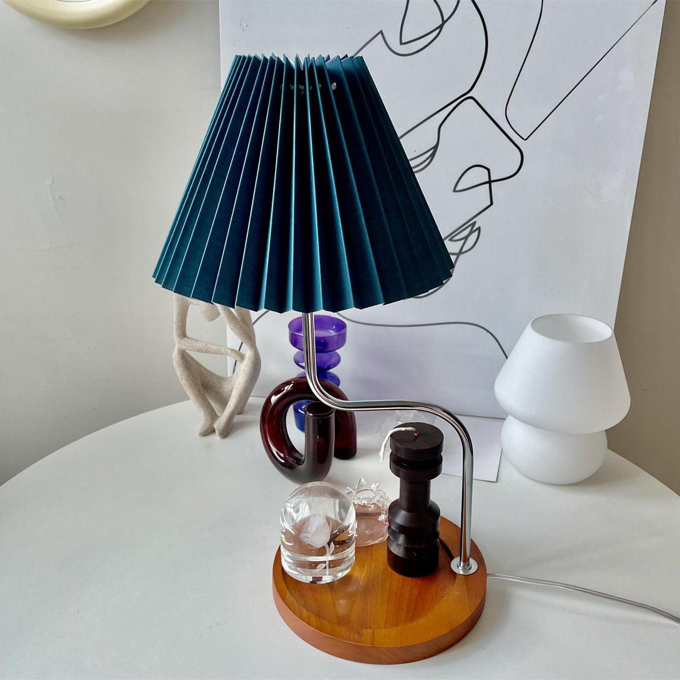 Ornelle Wood Fabric Artistic Table Lamp-Neutral Decor