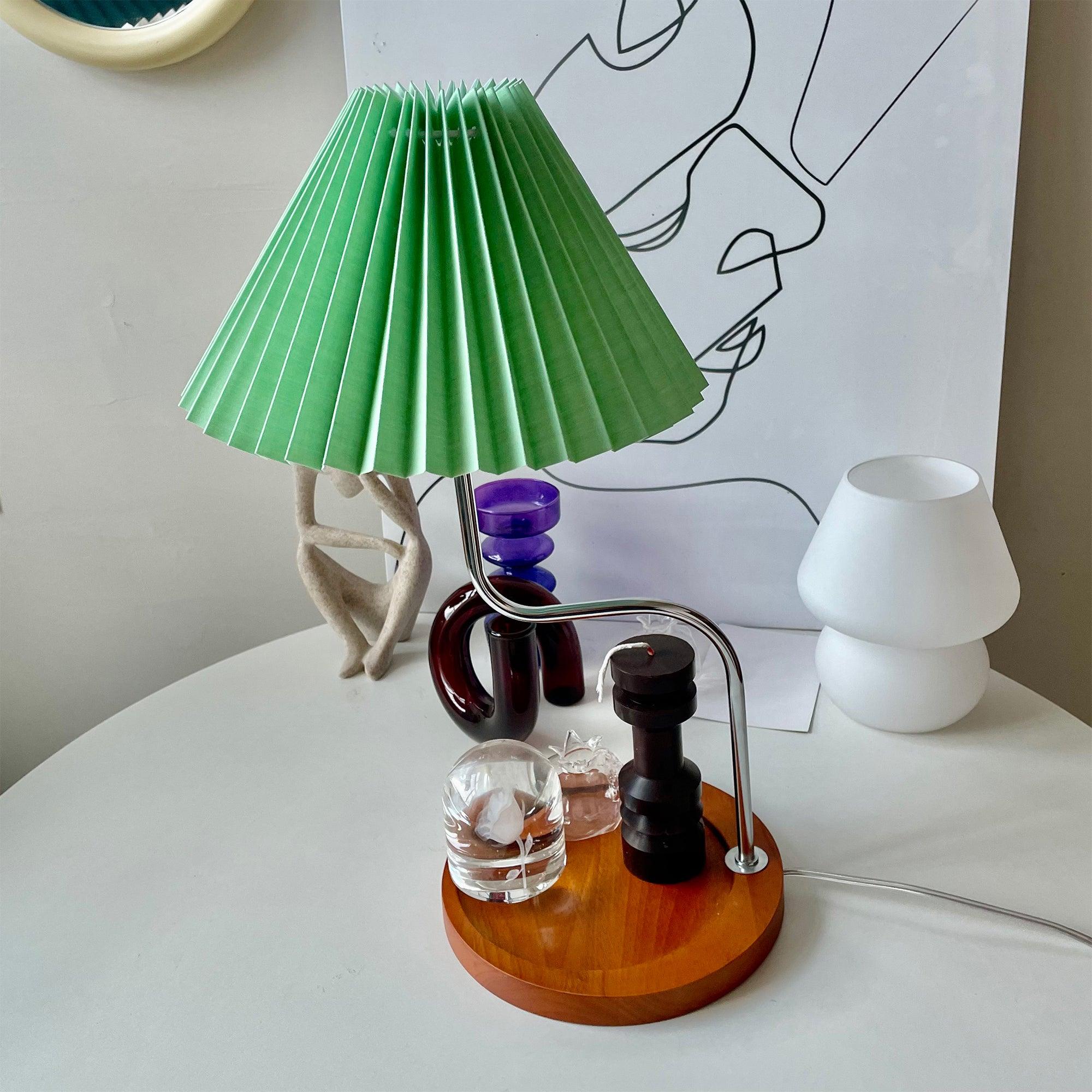 Ornelle Wood Fabric Artistic Table Lamp-Neutral Decor