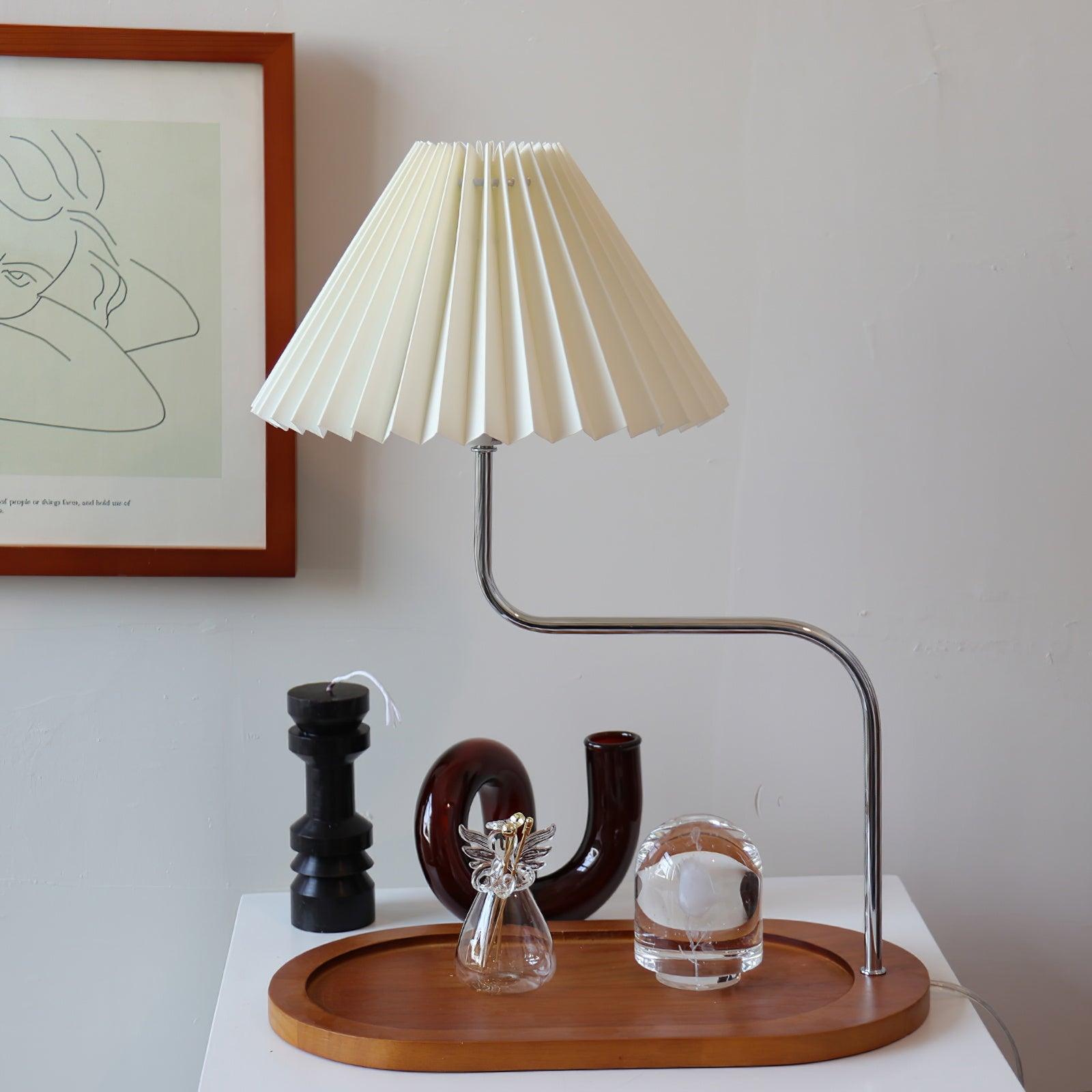 Ornelle Wood Fabric Artistic Table Lamp-Neutral Decor