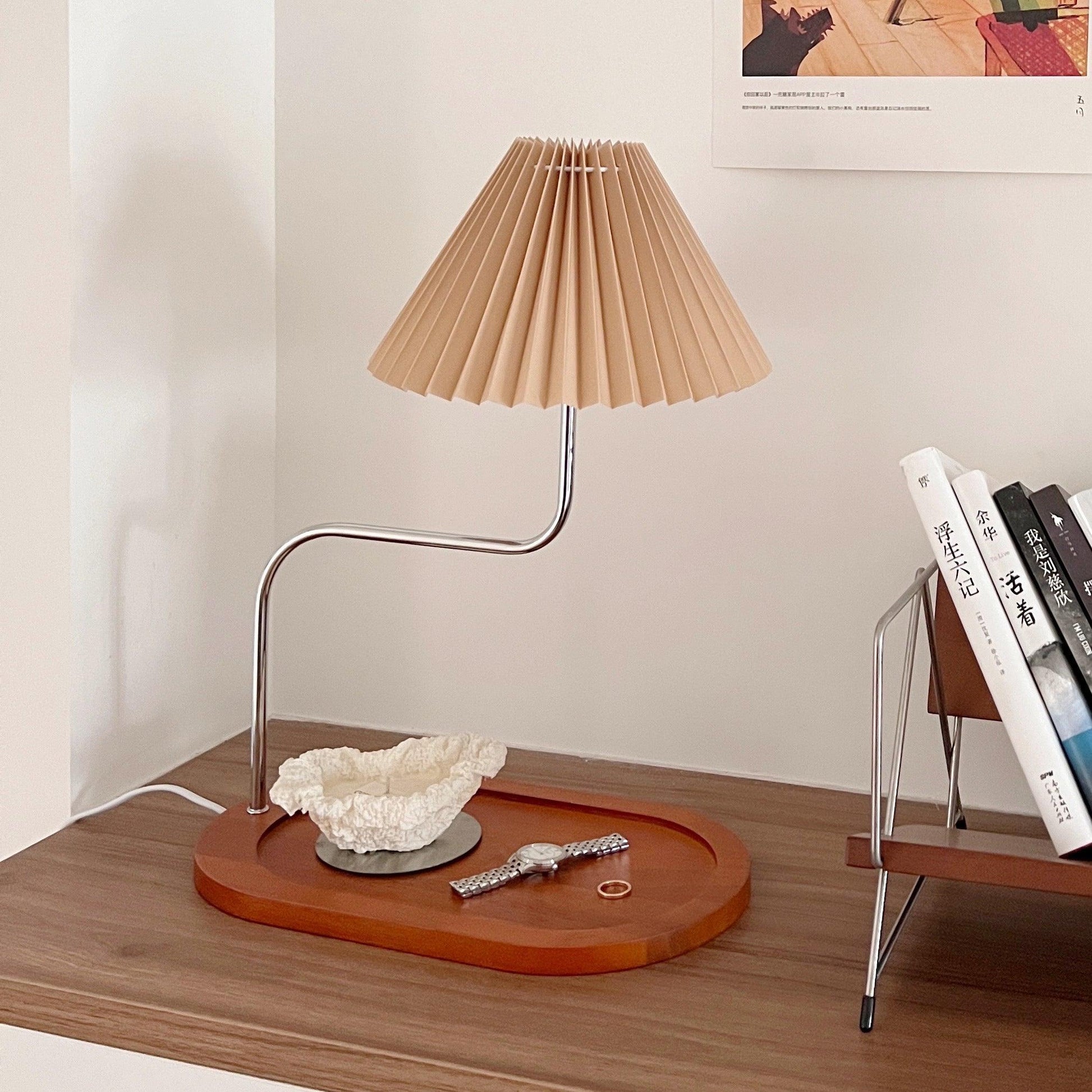 Ornelle Wood Fabric Artistic Table Lamp-Neutral Decor