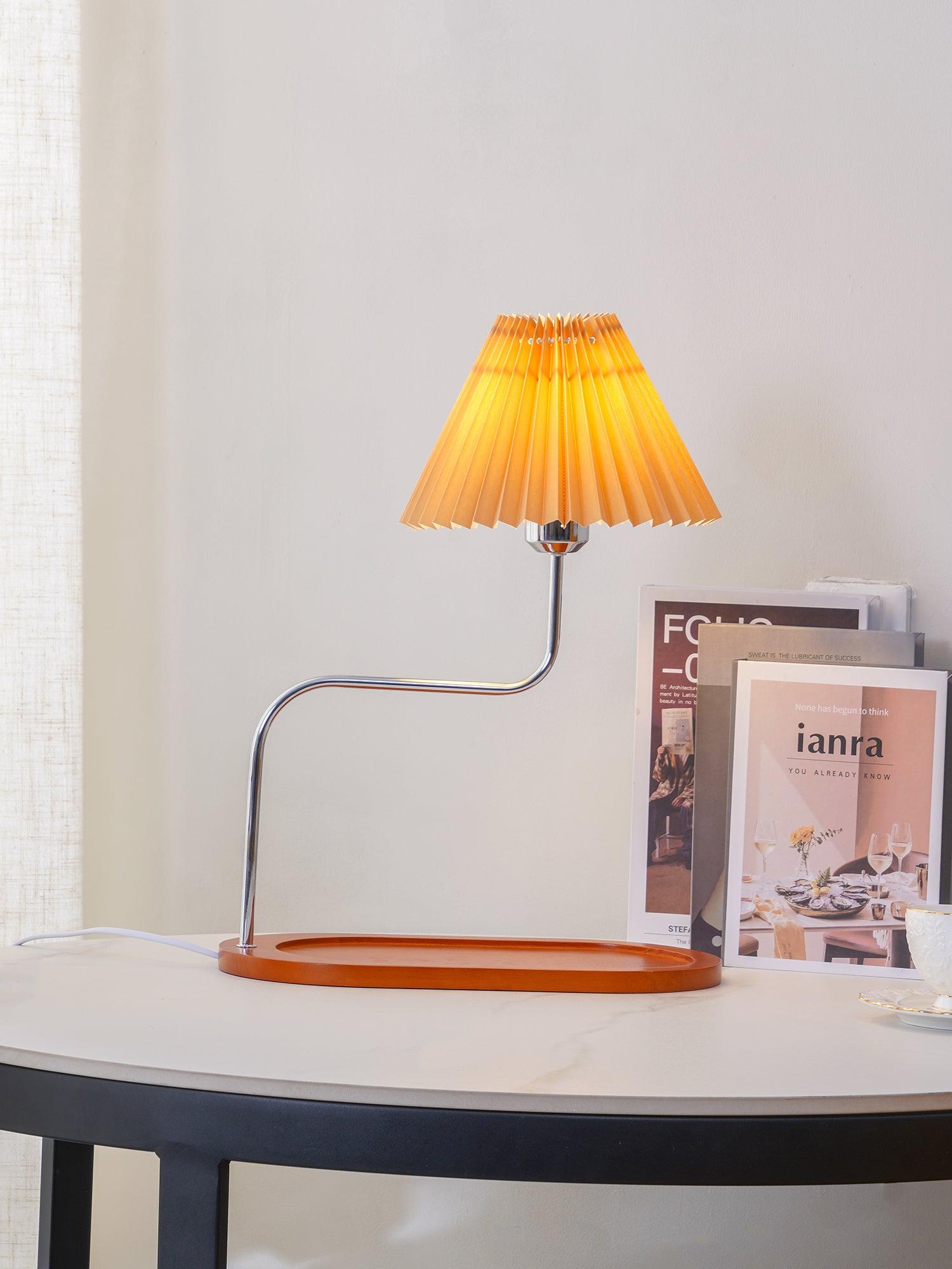 Ornelle Wood Fabric Artistic Table Lamp-Neutral Decor