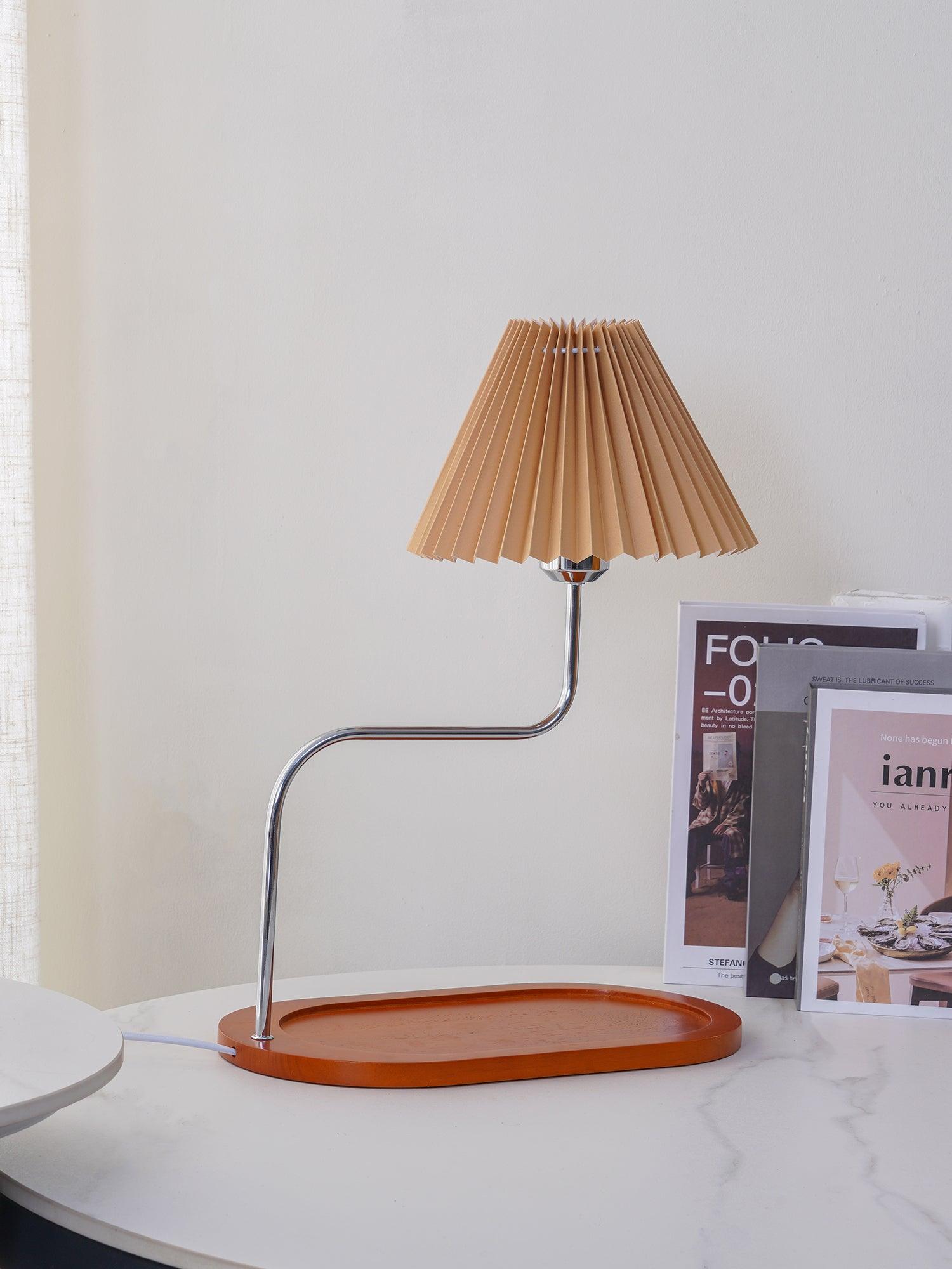 Ornelle Wood Fabric Artistic Table Lamp-Neutral Decor