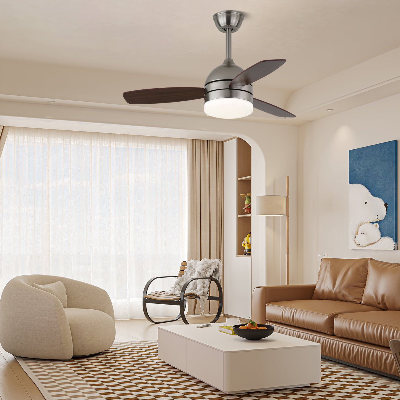Caelan Modern Ceiling Fan Light-Neutral Decor