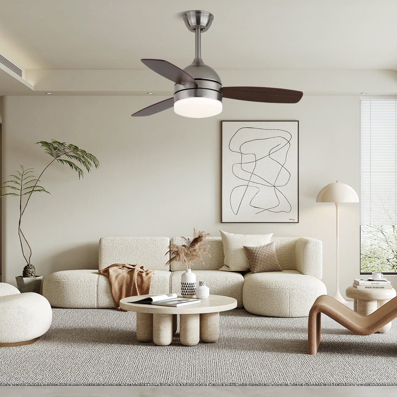 Caelan Modern Ceiling Fan Light-Neutral Decor
