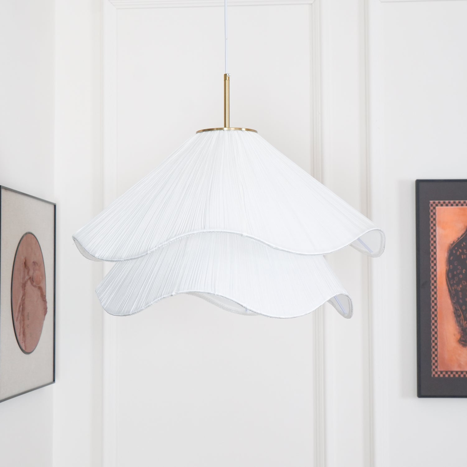 Evanel Fabric Artistic Pendant Light-Neutral Decor