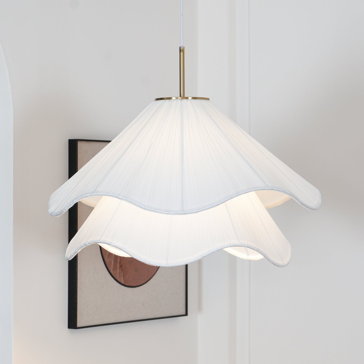 Evanel Fabric Artistic Pendant Light-Neutral Decor