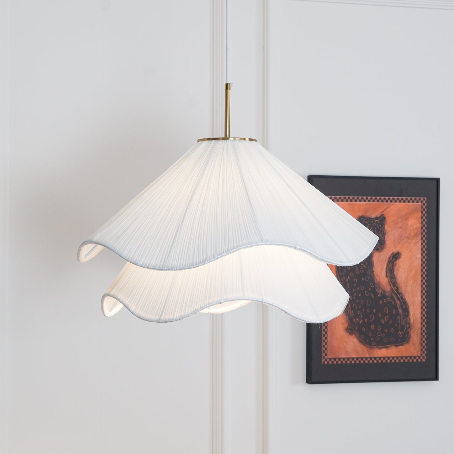 Evanel Fabric Artistic Pendant Light-Neutral Decor