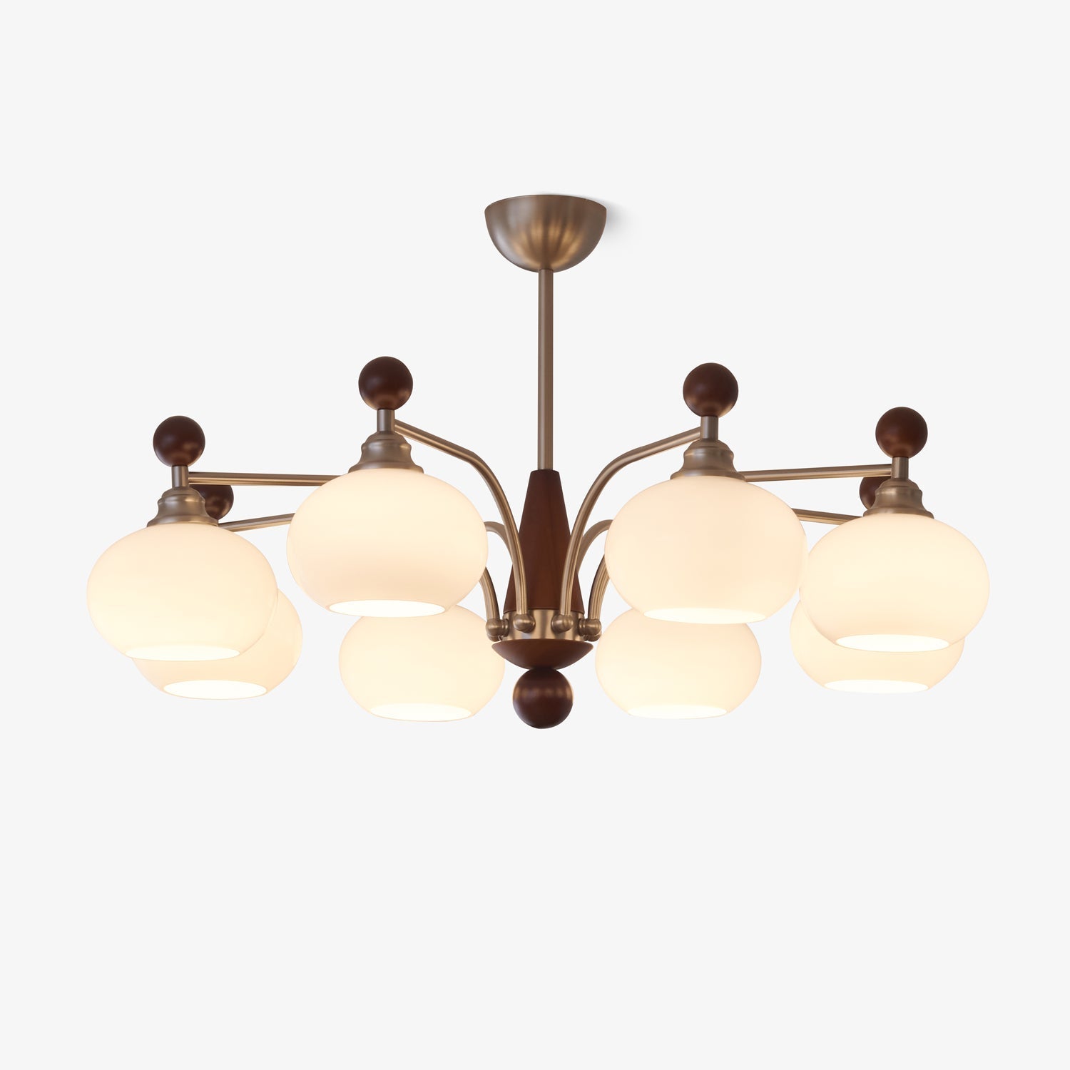 Ivloria Traditional Elegance Orbit Wood Glass Chandelier-Neutral Decor