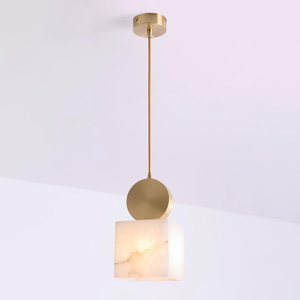 Nore Cylinder Alabaster Pendant Light-Neutral Decor