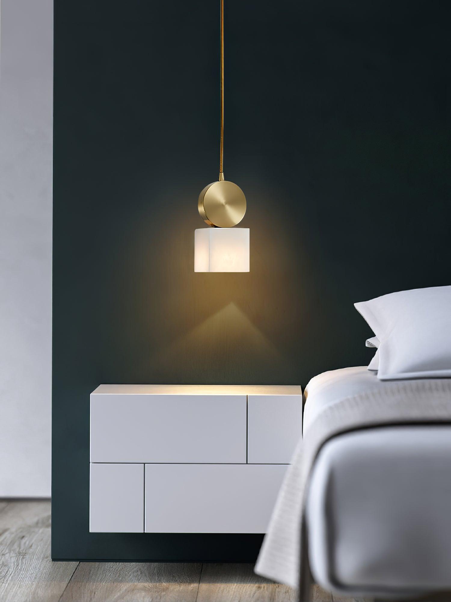 Nore Cylinder Alabaster Pendant Light-Neutral Decor