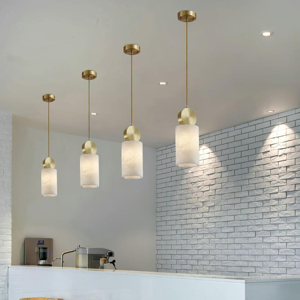 Darienx Cylinder Alabaster Pendant Light-Neutral Decor