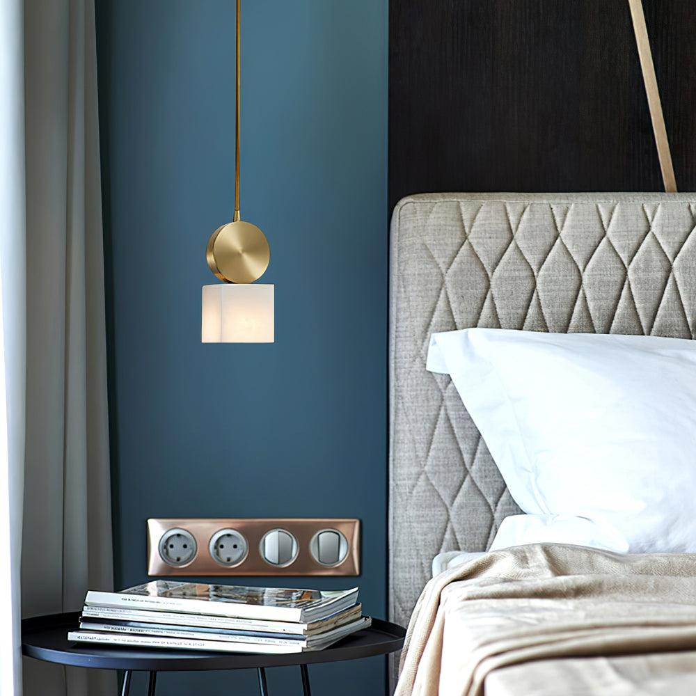 Nore Cylinder Alabaster Pendant Light-Neutral Decor