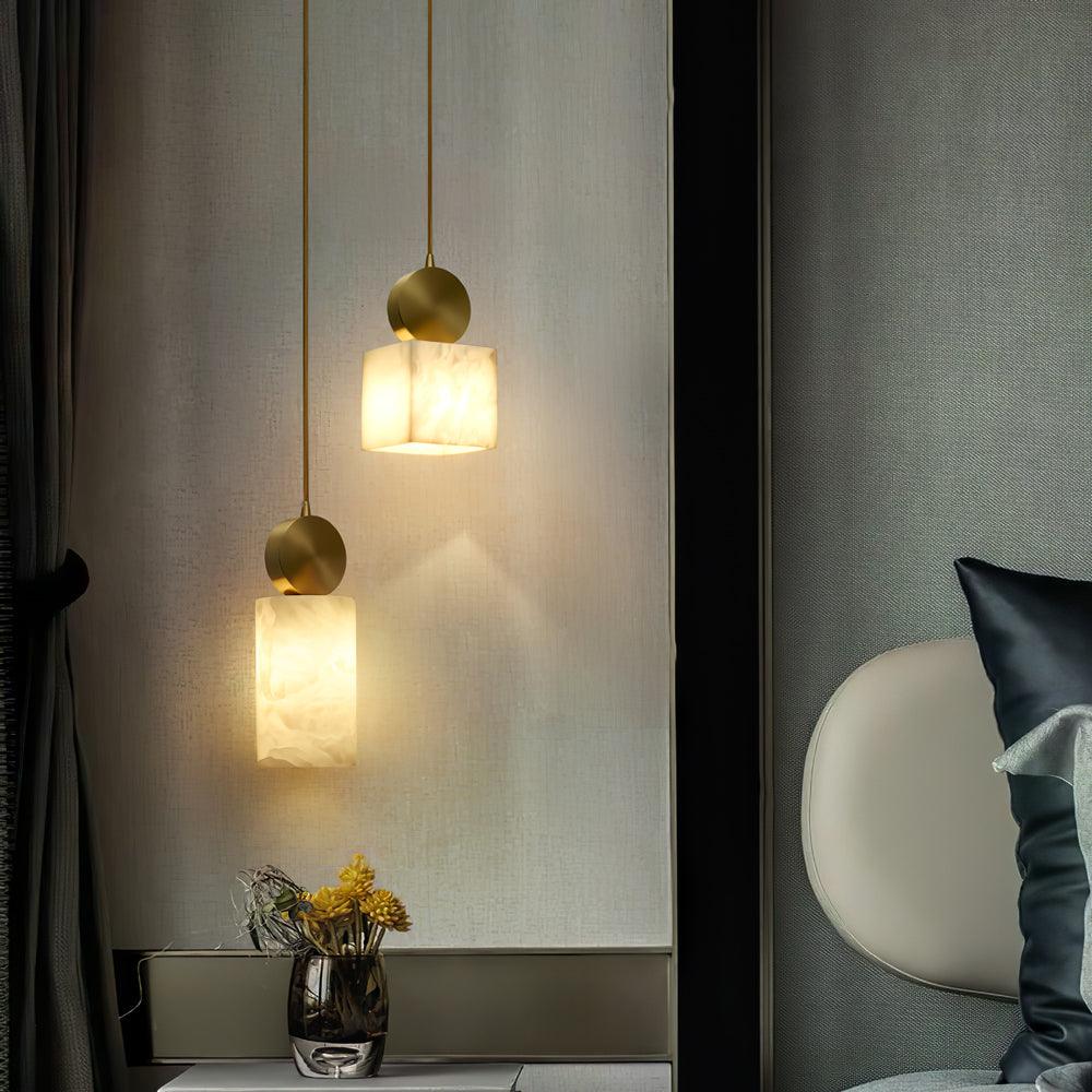 Darienx Cylinder Alabaster Pendant Light-Neutral Decor