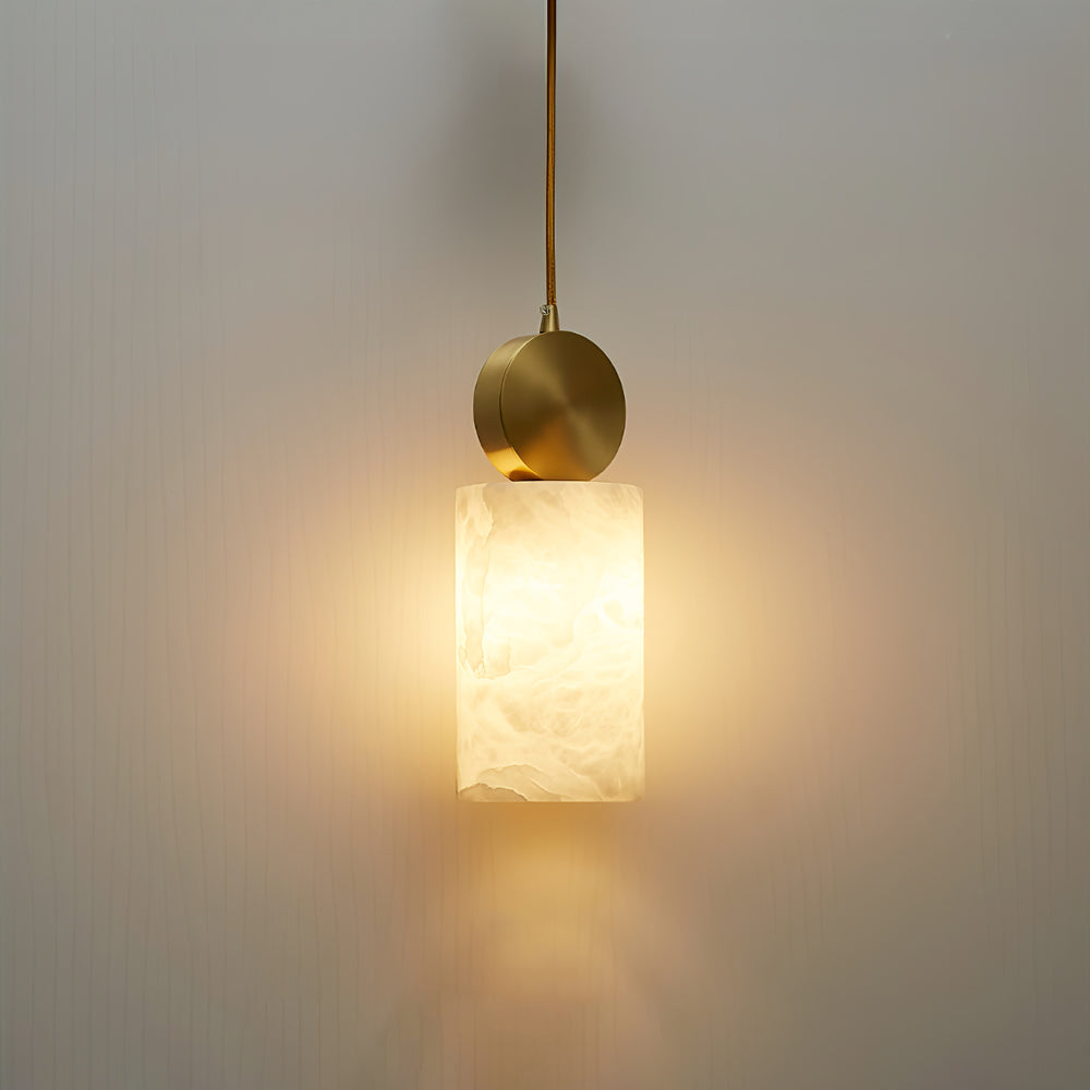Salen Pendant Light Alabaster & Brass-Neutral Decor