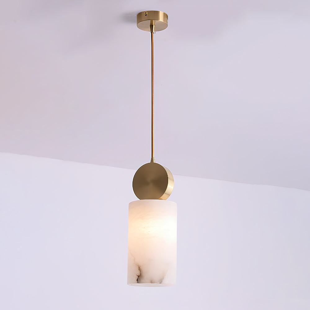 Salen Pendant Light Alabaster & Brass-Neutral Decor