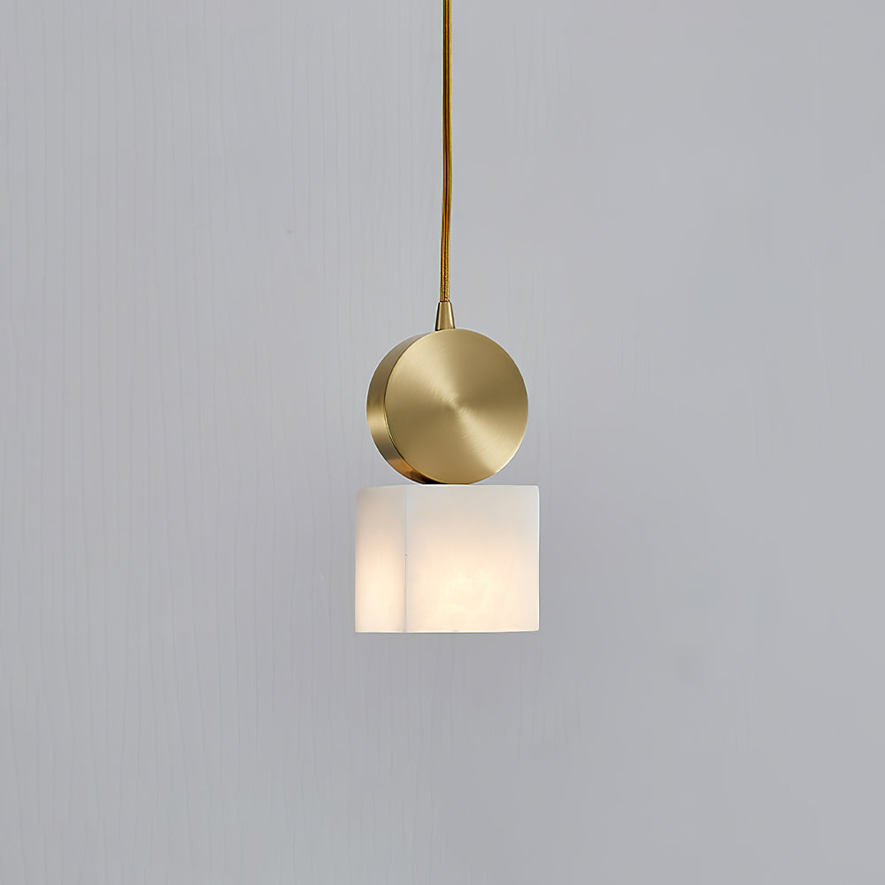 Salen Pendant Light Alabaster & Brass-Neutral Decor