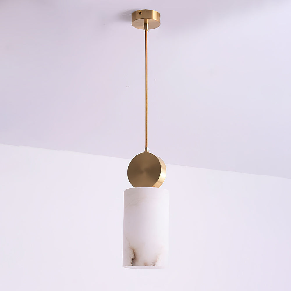 Salen Pendant Light Alabaster & Brass-Neutral Decor