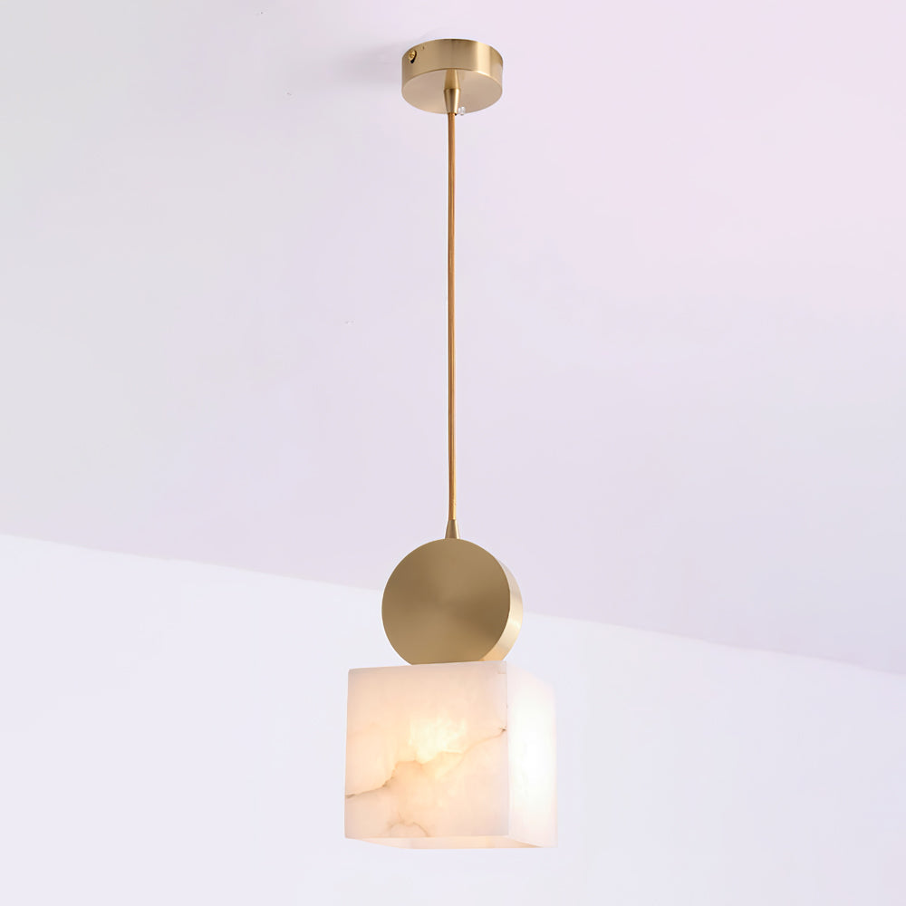 Salen Pendant Light Alabaster & Brass-Neutral Decor