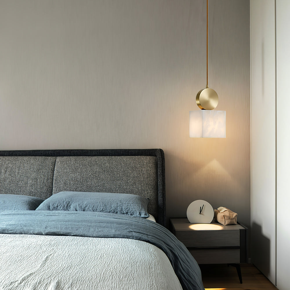 Salen Pendant Light Alabaster & Brass-Neutral Decor