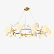 Hunell Floral Brass Chandelier-Neutral Decor