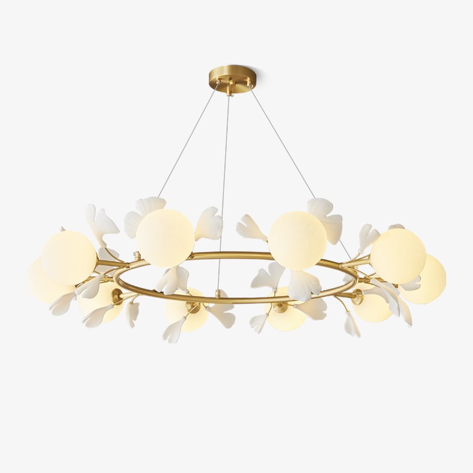 Hunell Floral Brass Chandelier-Neutral Decor