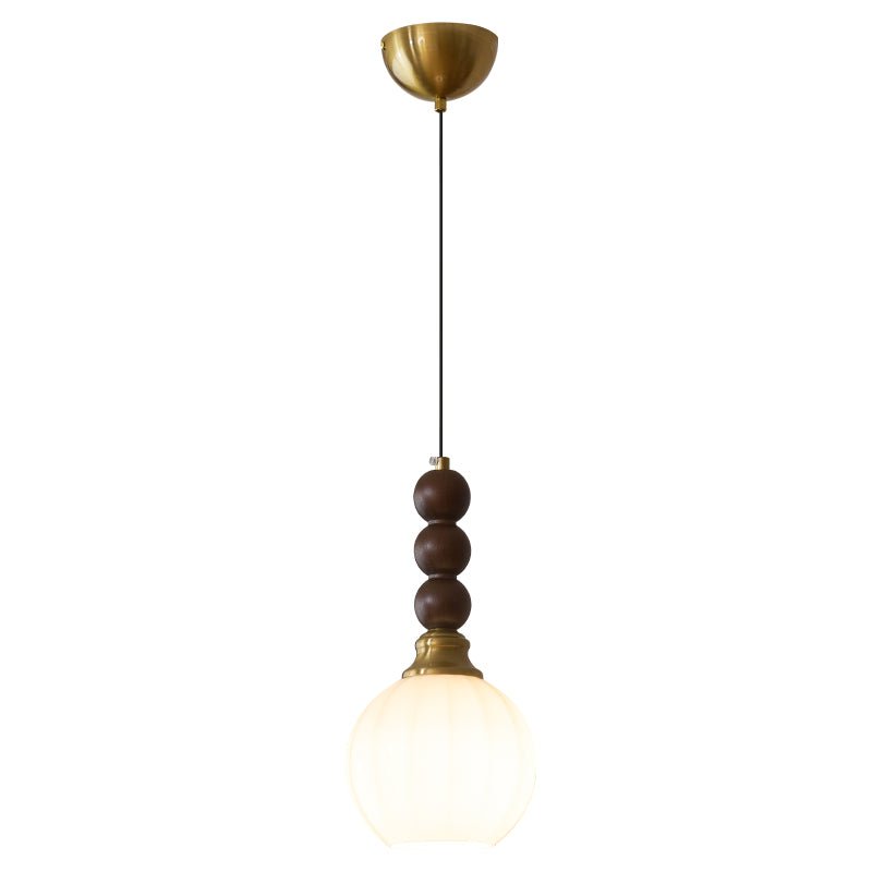 Vothaila Traditional Elegance Vintage Glass Wood Pendant Light-Neutral Decor