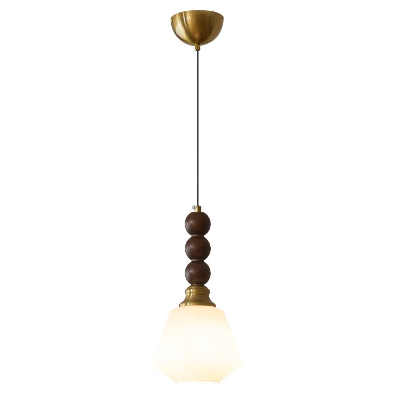 Vothaila Traditional Elegance Vintage Glass Wood Pendant Light-Neutral Decor