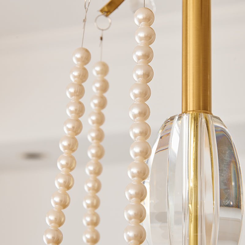 Evaria Traditional Luxury Crystal Pearl Chandelier-Neutral Decor