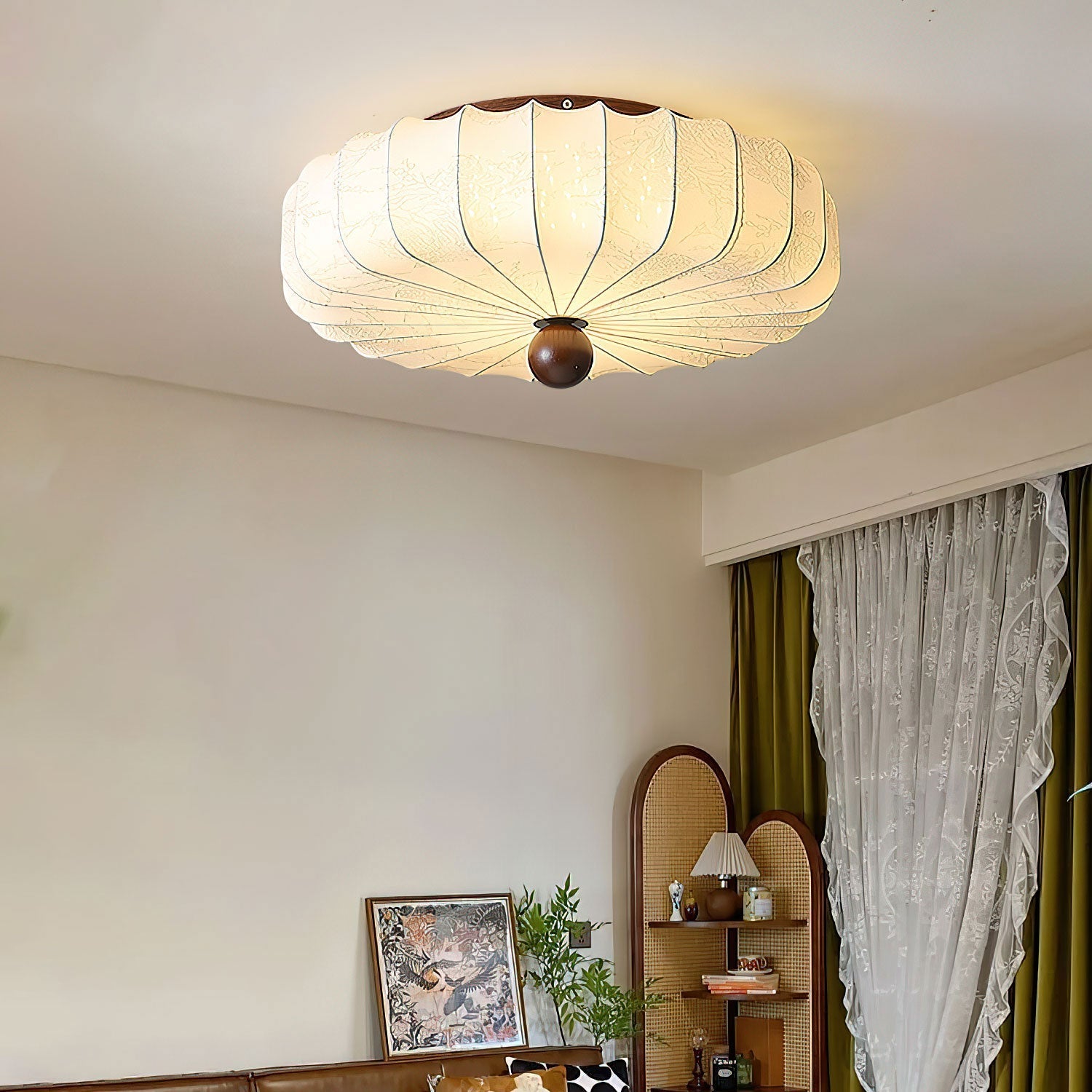 Lotus Fabric Fashion Ceiling Light-Neutral Decor