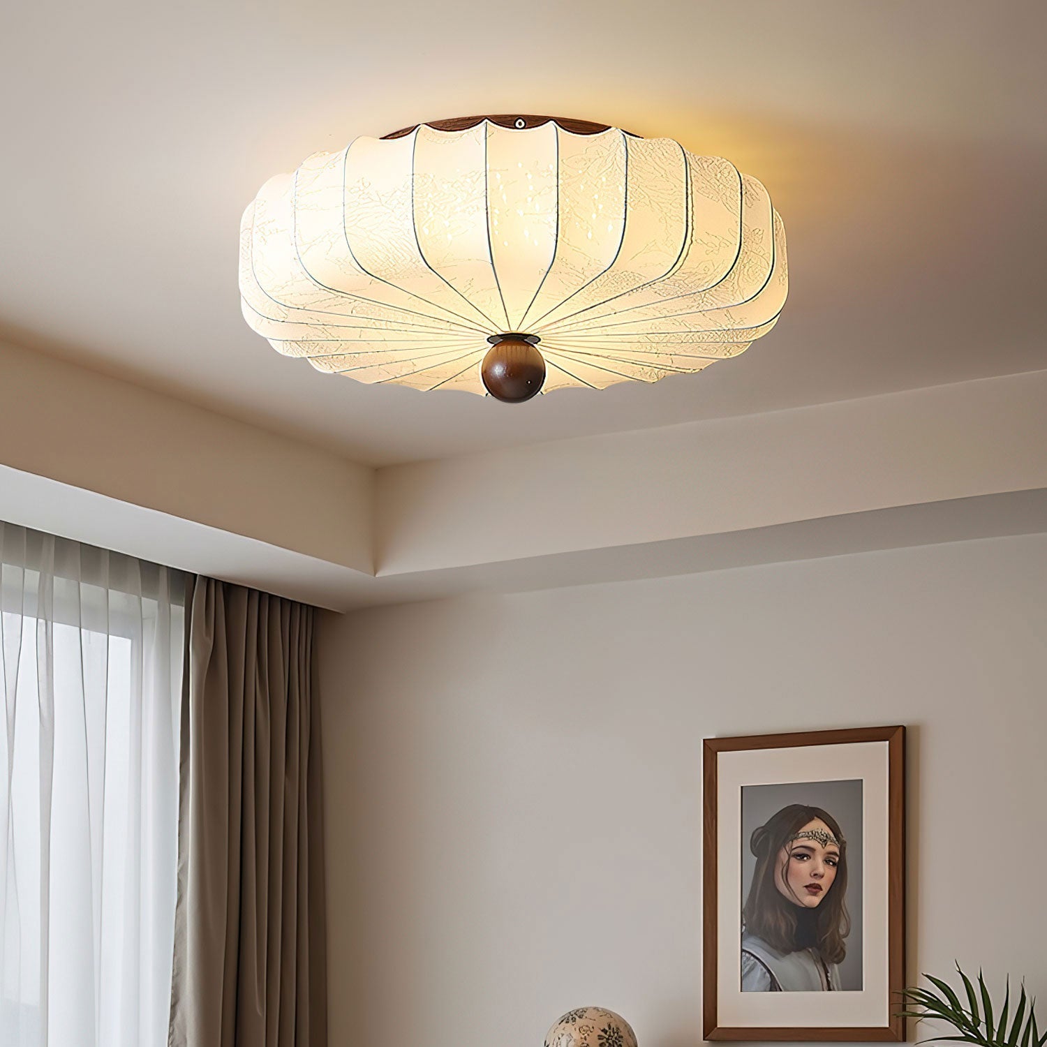 Lotus Fabric Fashion Ceiling Light-Neutral Decor