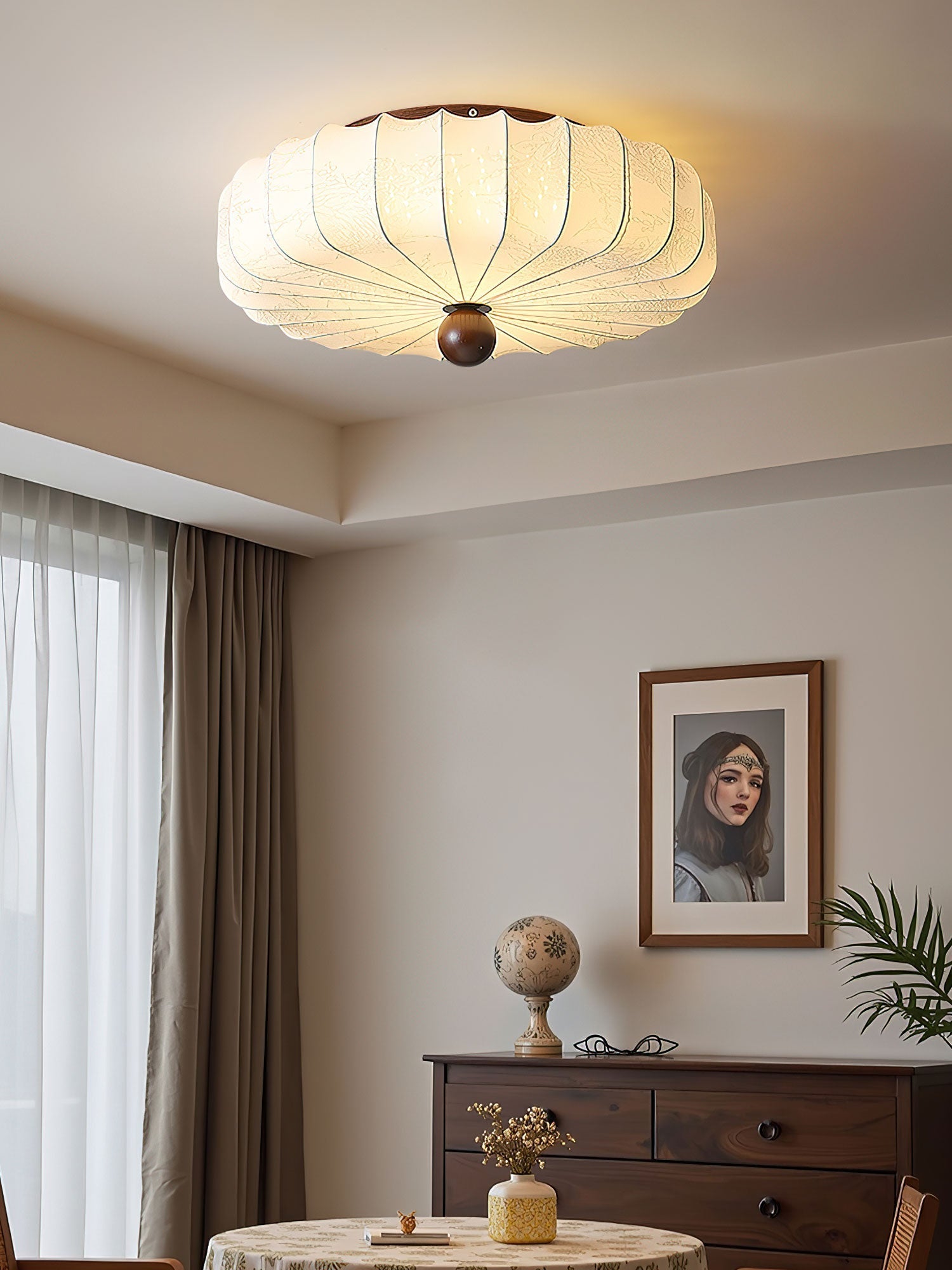 Lotus Fabric Fashion Ceiling Light-Neutral Decor