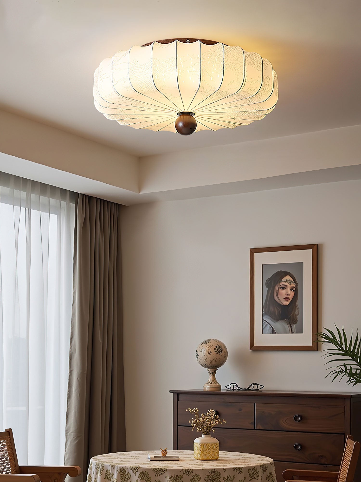 Lotus Fabric Fashion Ceiling Light-Neutral Decor