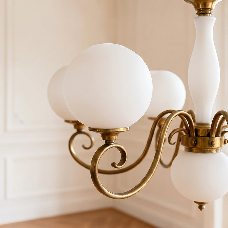 The Evelyn Chandelier installed in a high-ceiling entry foyer.