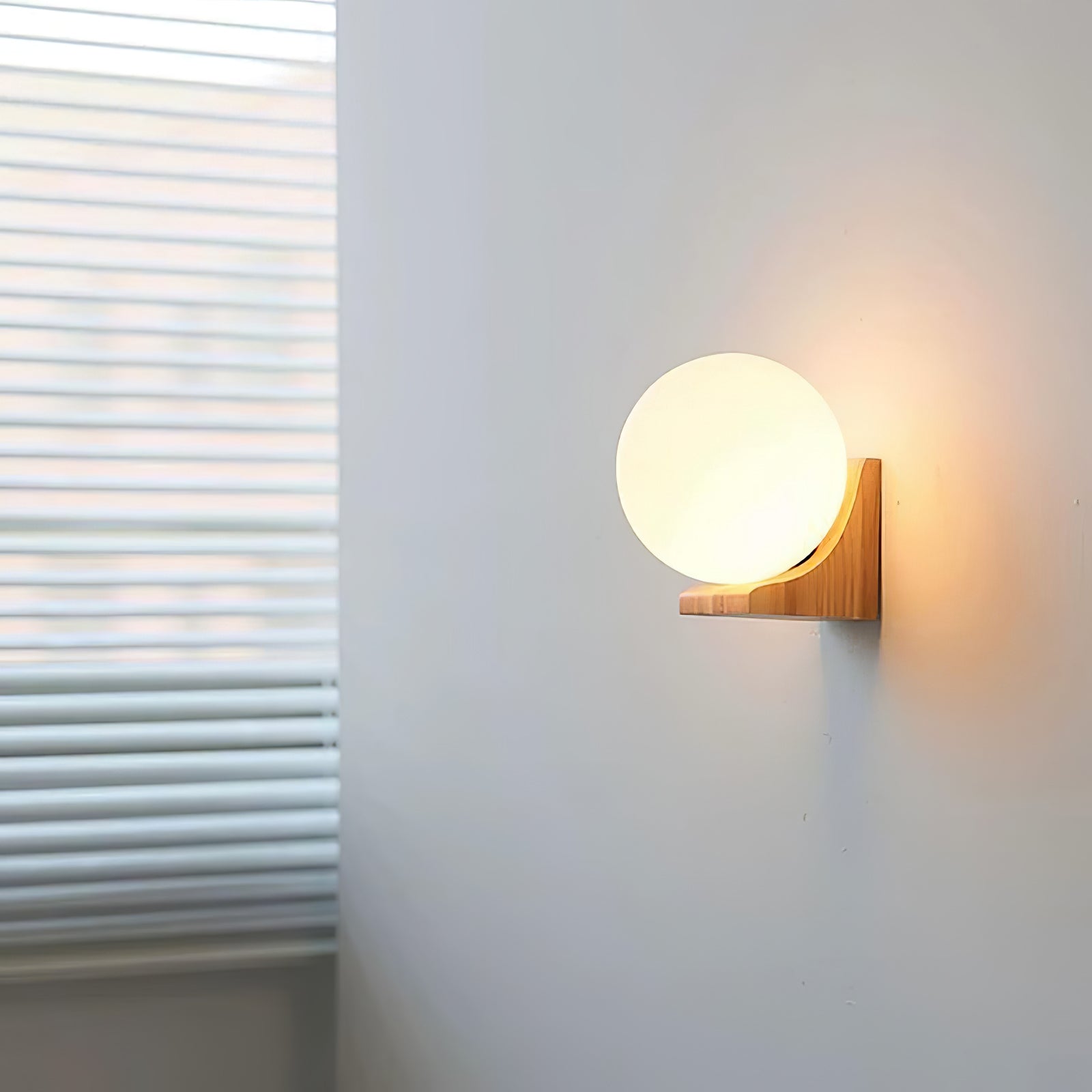 Icarara Modern Minimalist Orb Wood Glass Wall Lamp-Neutral Decor
