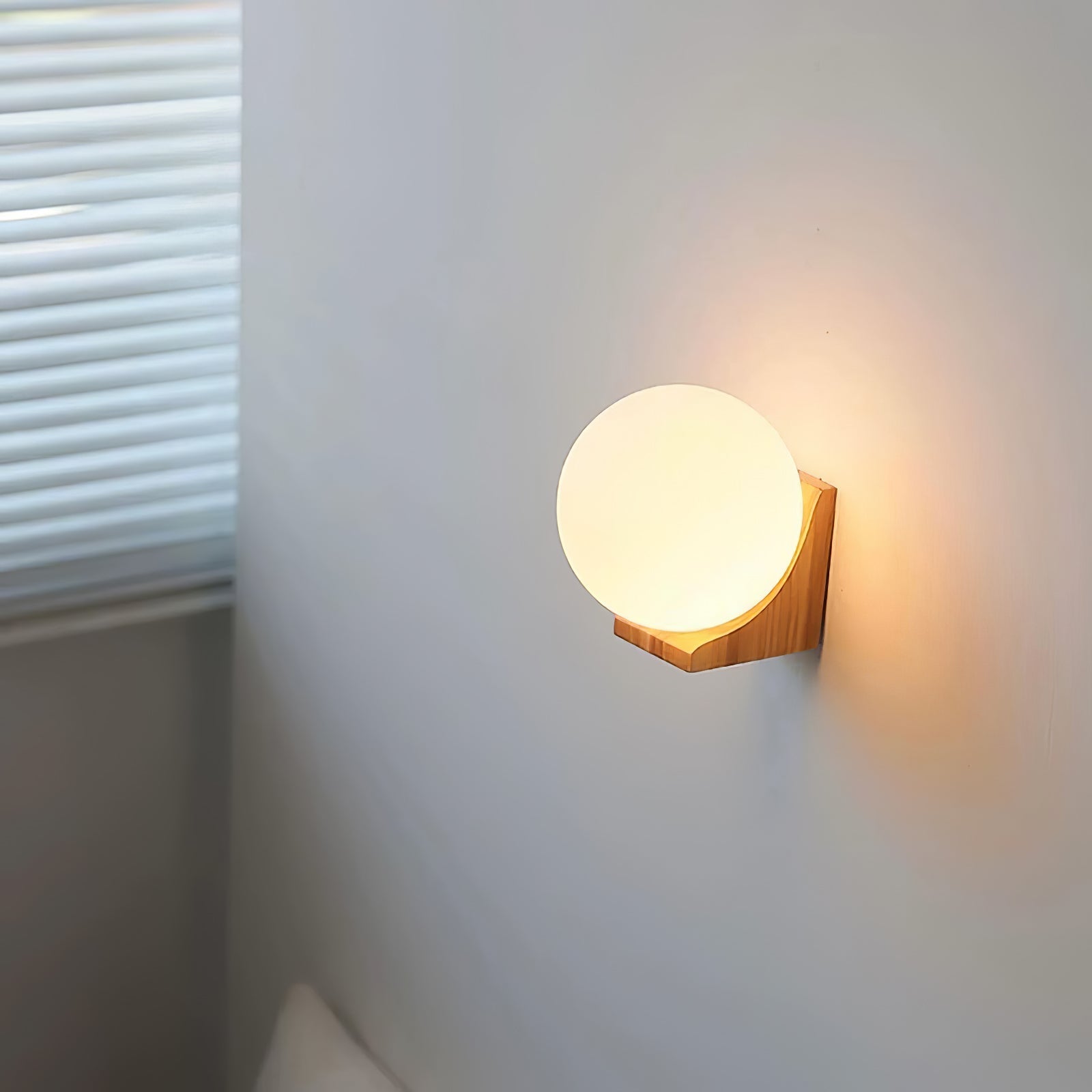 Icarara Modern Minimalist Orb Wood Glass Wall Lamp-Neutral Decor