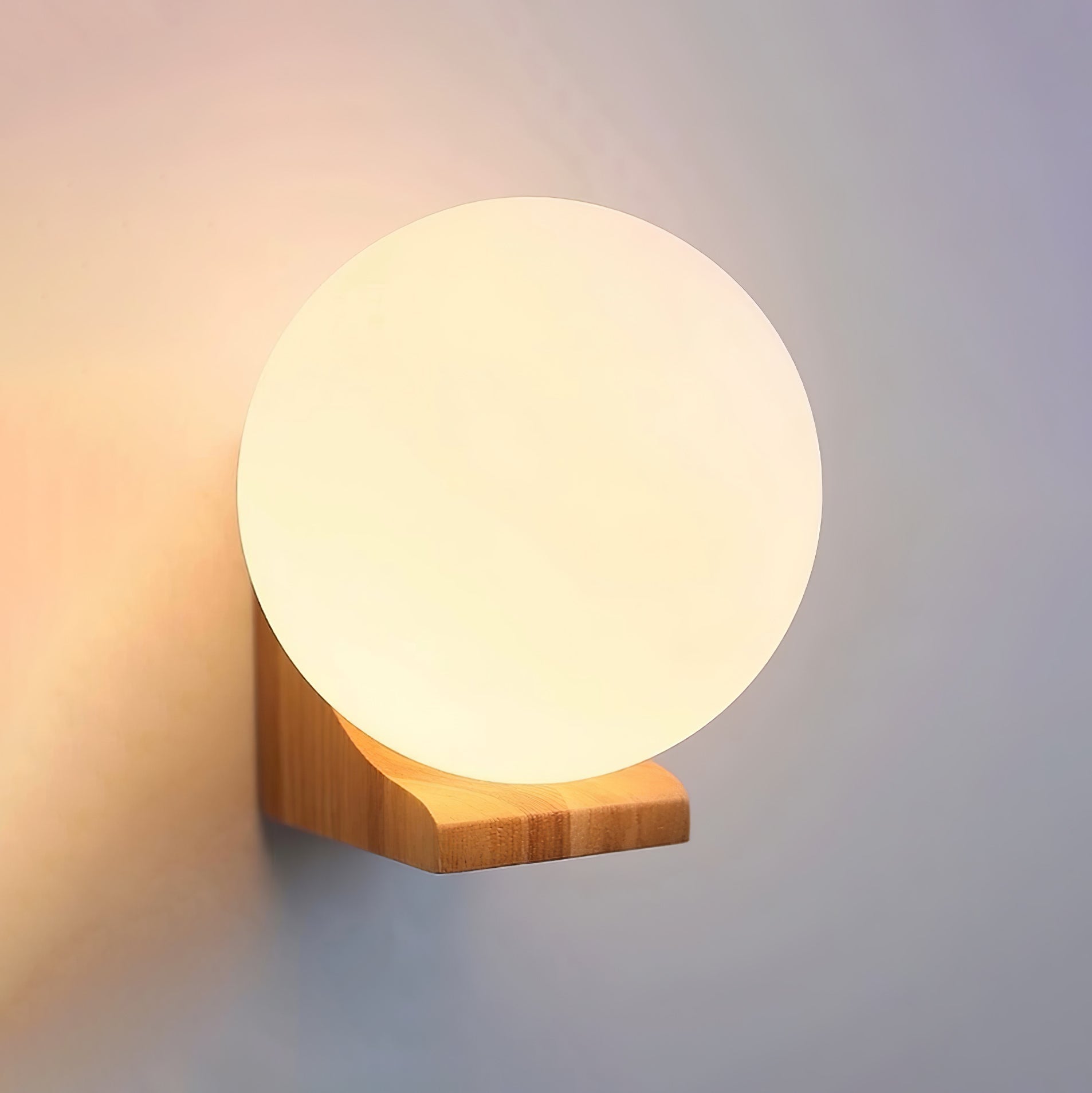 Icarara Modern Minimalist Orb Wood Glass Wall Lamp-Neutral Decor