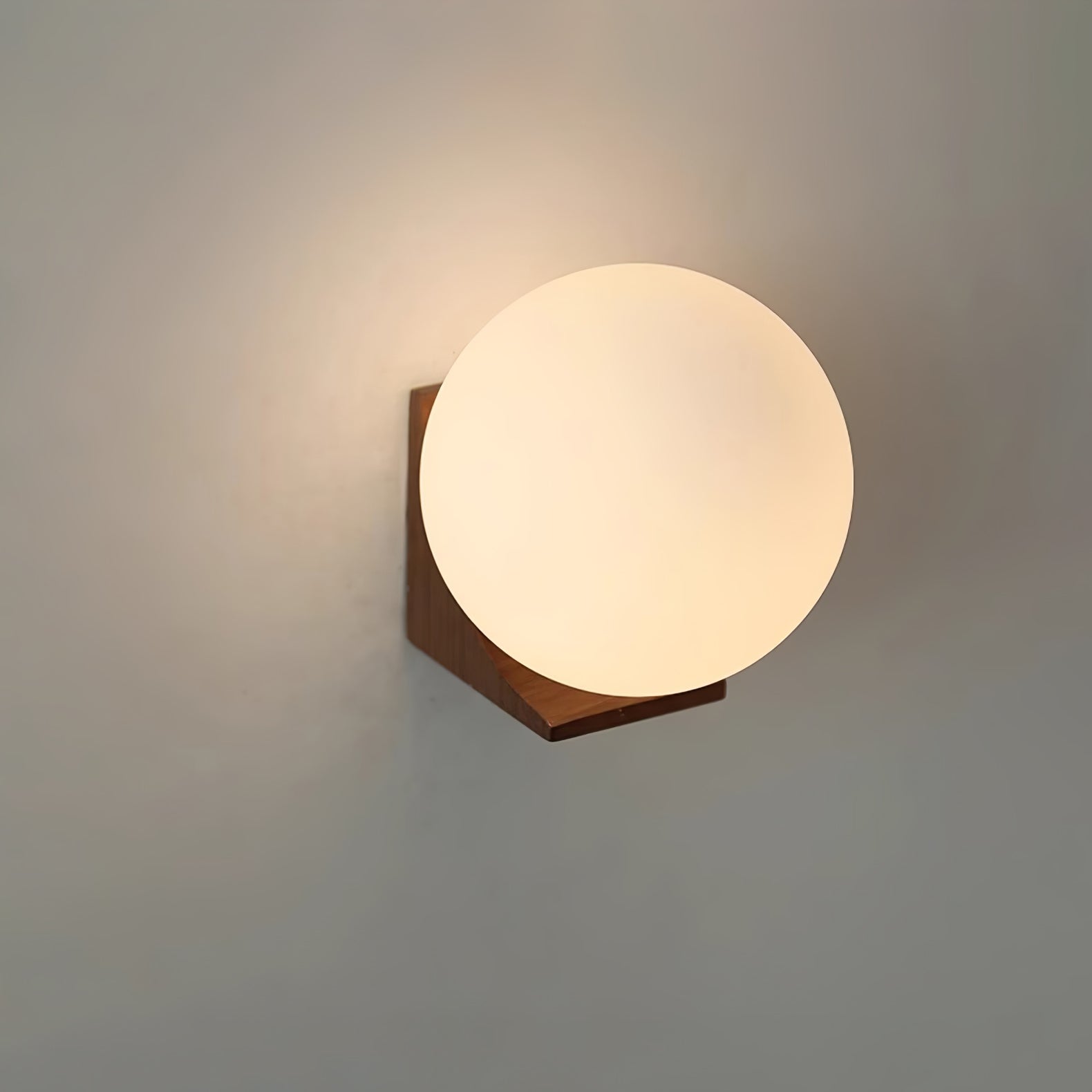 Icarara Modern Minimalist Orb Wood Glass Wall Lamp-Neutral Decor