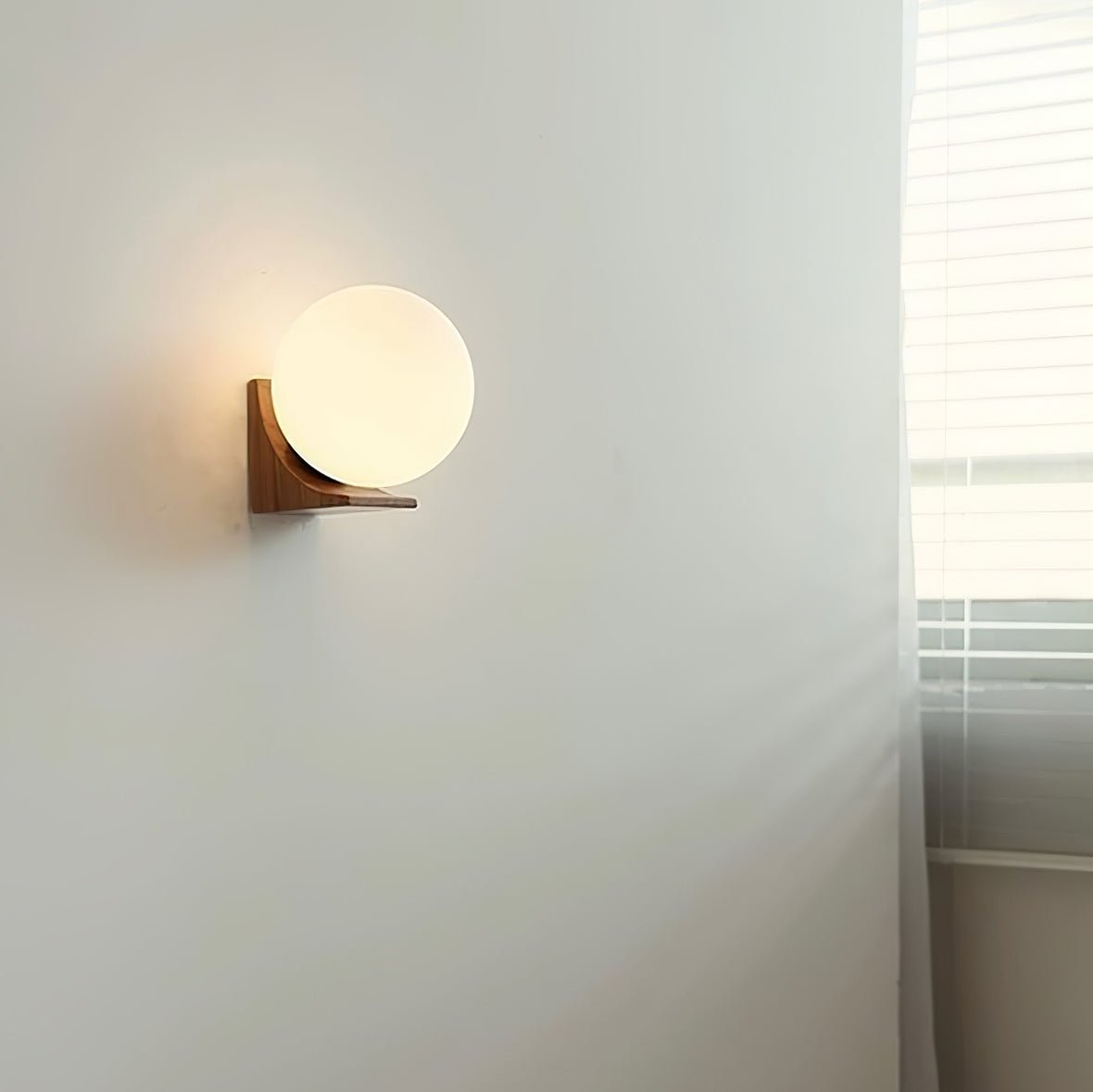 Icarara Modern Minimalist Orb Wood Glass Wall Lamp-Neutral Decor