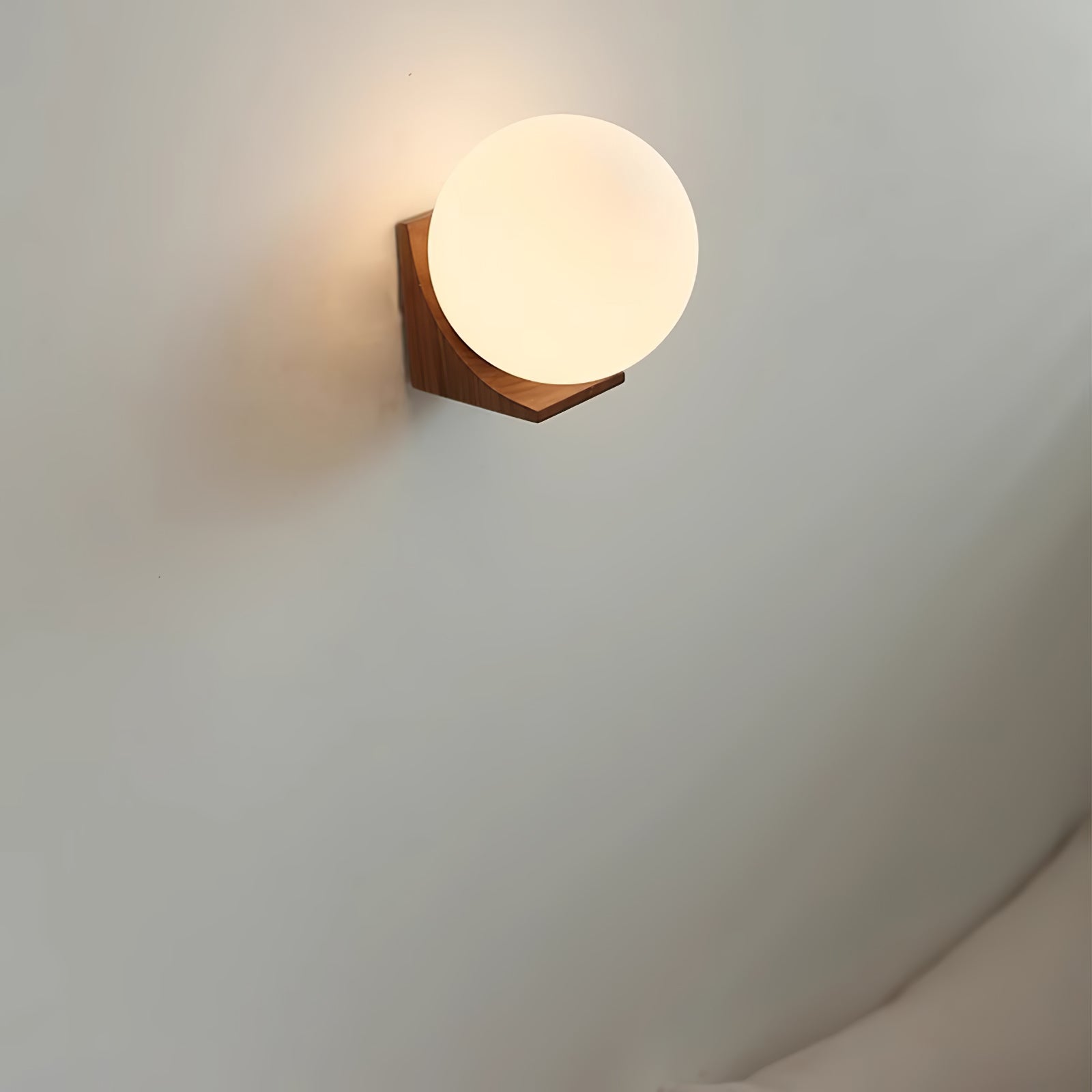 Icarara Modern Minimalist Orb Wood Glass Wall Lamp-Neutral Decor