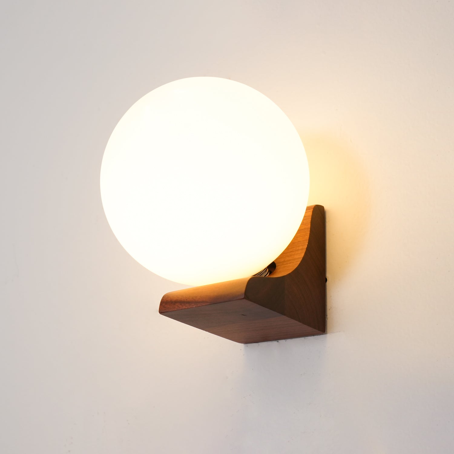 Icarara Modern Minimalist Orb Wood Glass Wall Lamp-Neutral Decor