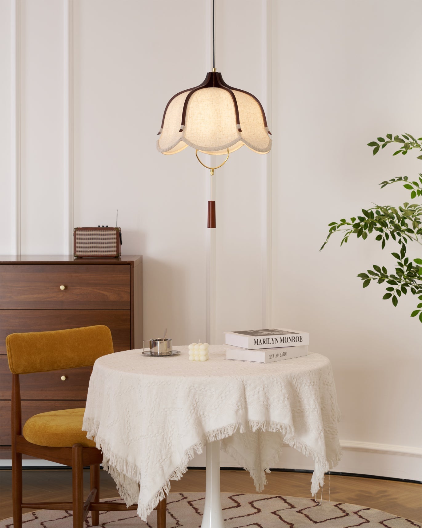 Lustra Pendant Lamp Lantern Modern Fabric-Neutral Decor