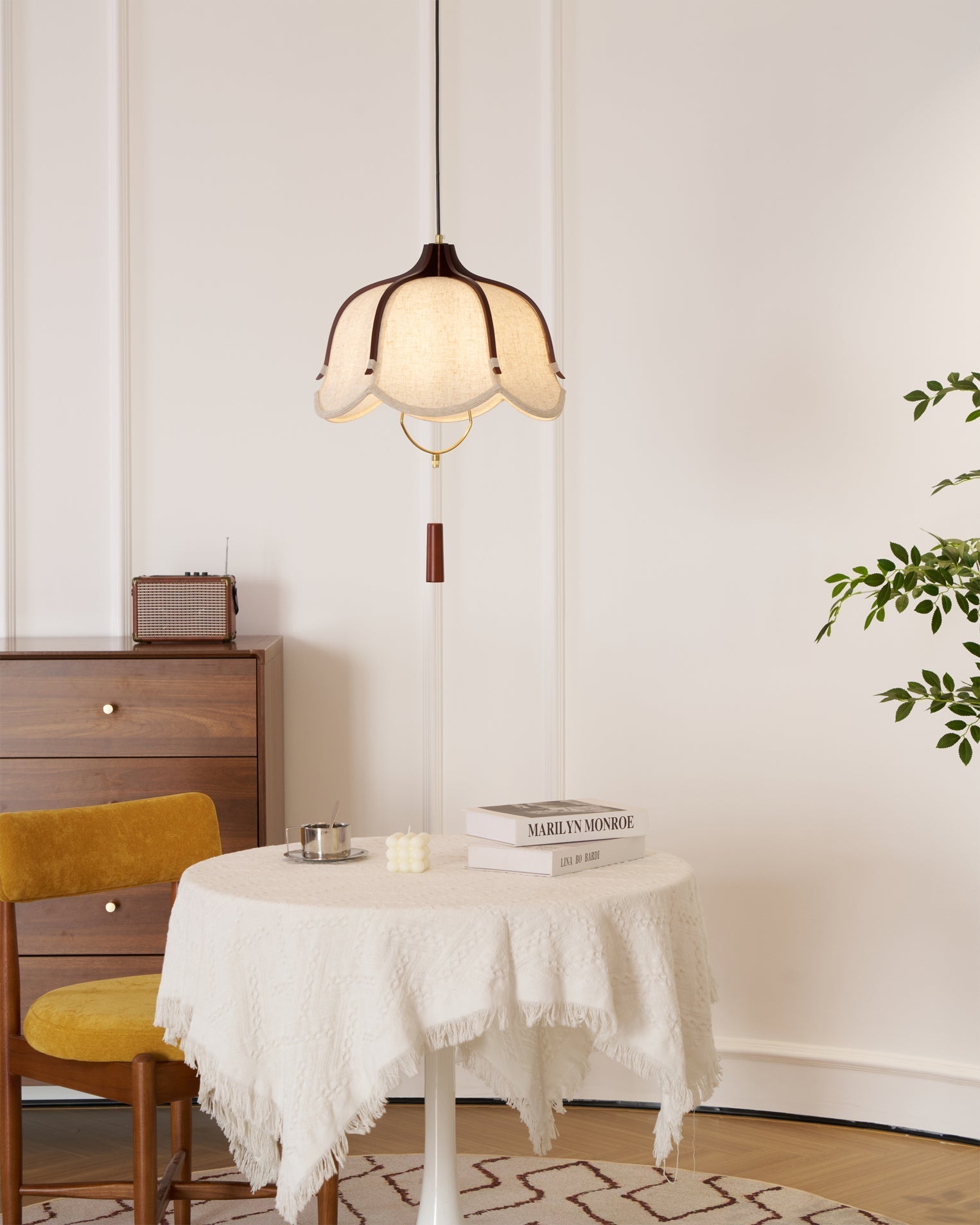 Lustra Pendant Lamp Lantern Modern Fabric-Neutral Decor