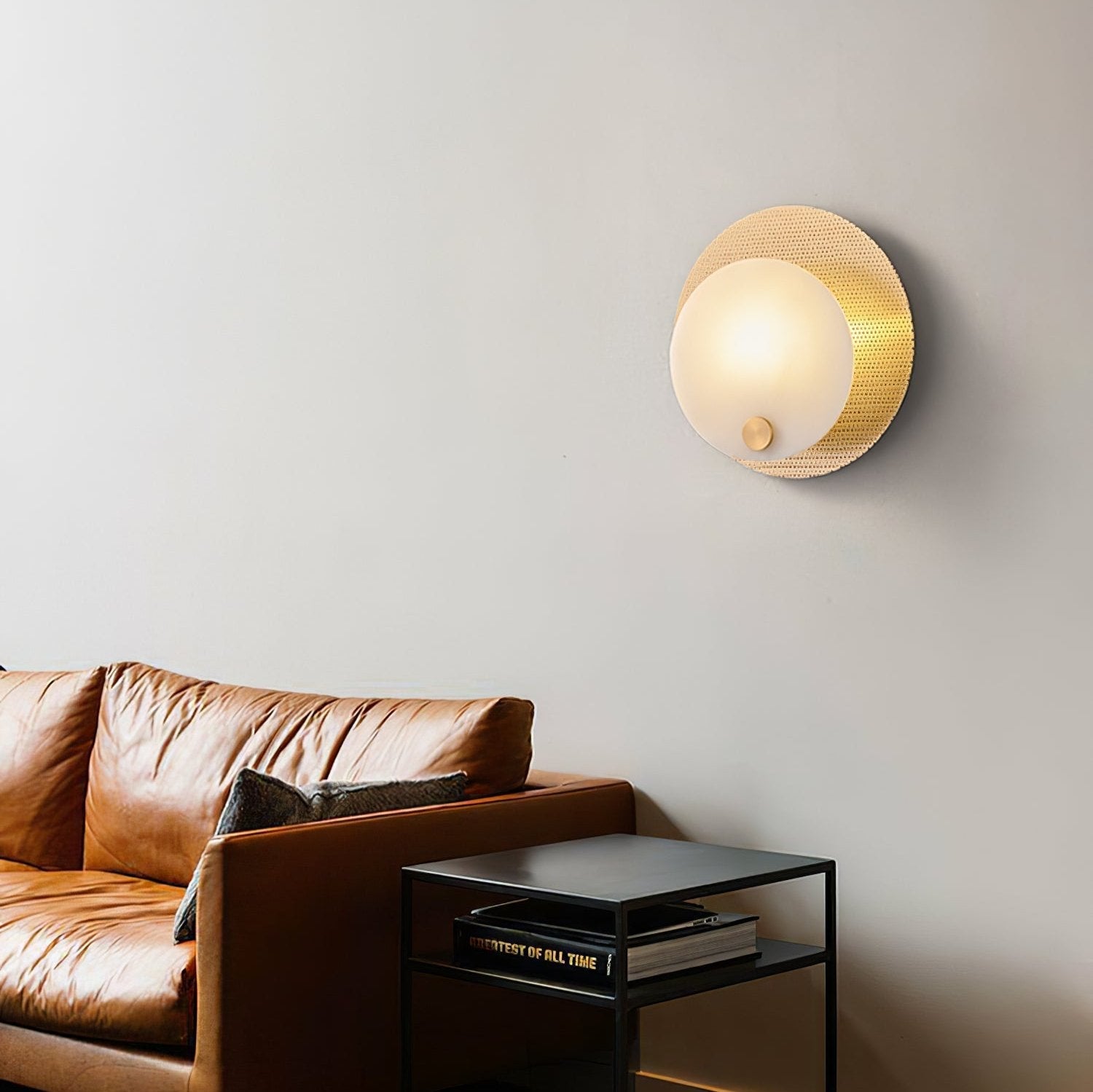 Ilzore Circular Glass Ceiling Light-Neutral Decor
