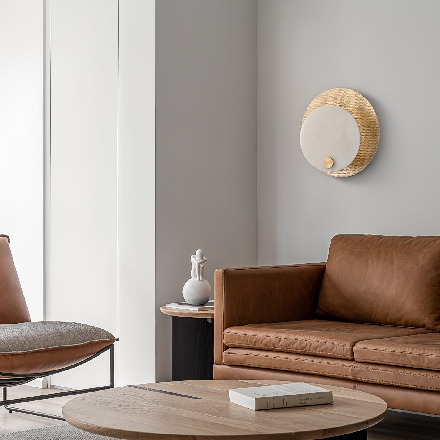 Ilzore Circular Glass Ceiling Light-Neutral Decor