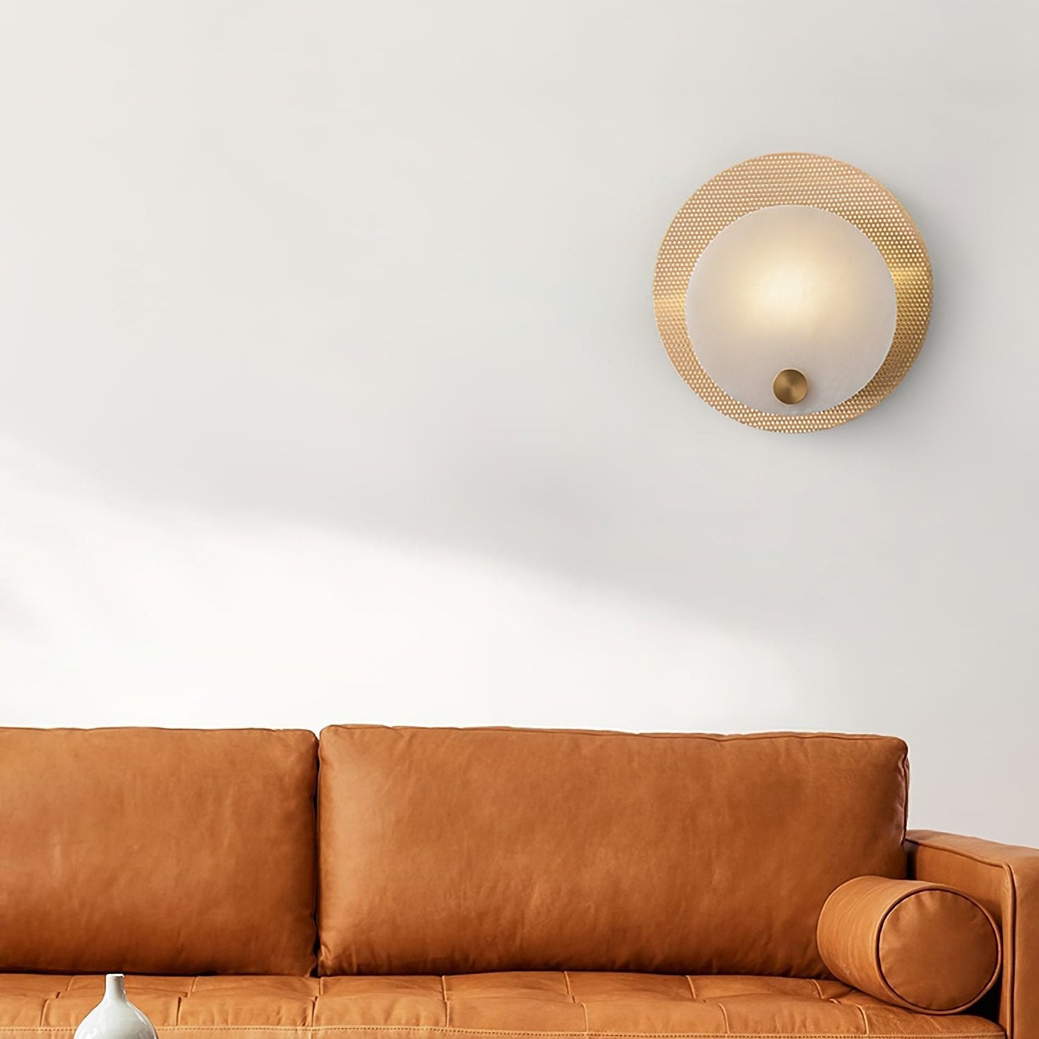 Ilzore Circular Glass Ceiling Light-Neutral Decor