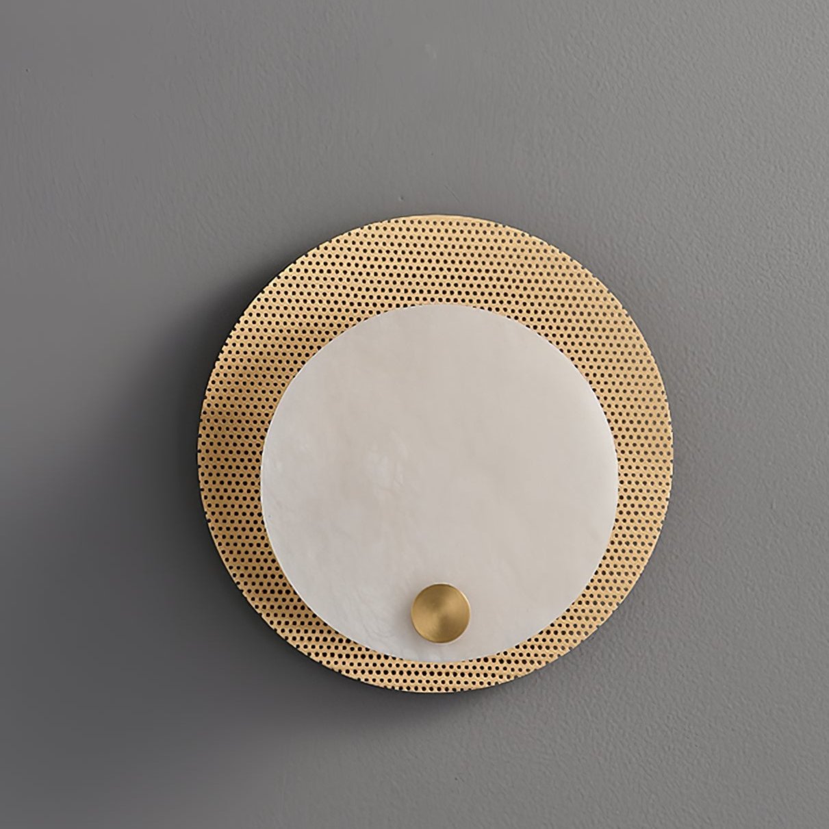 Ilzore Circular Glass Ceiling Light-Neutral Decor