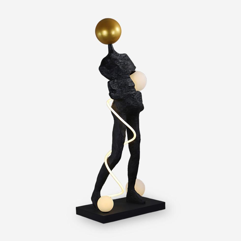 Nycaran Sculptural Black Floor Lamp-Neutral Decor